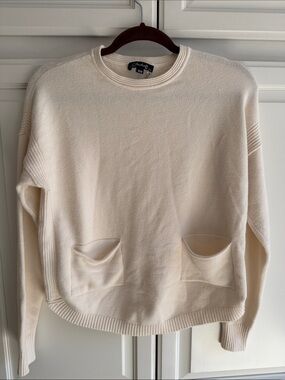 Charlies Cream Crewneck Pocket Sweater